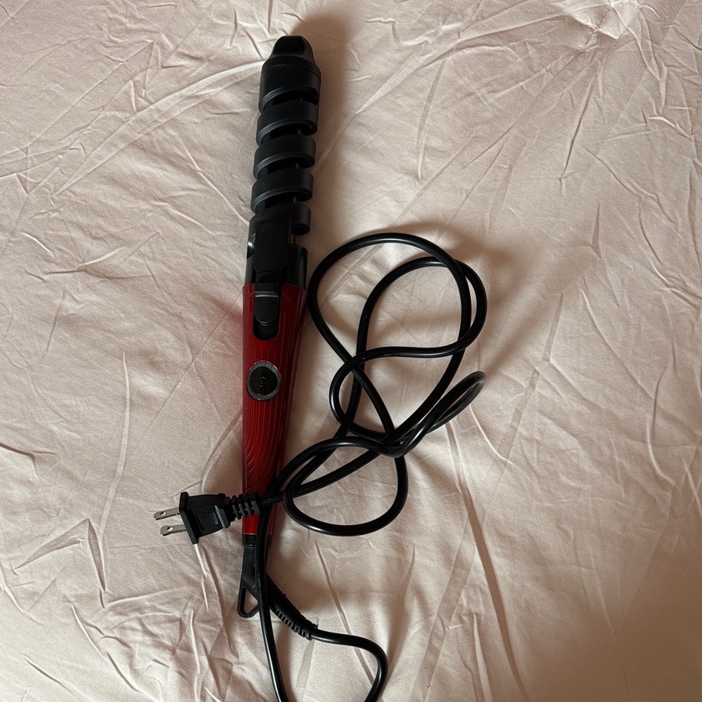 Red and Black Curling Iron